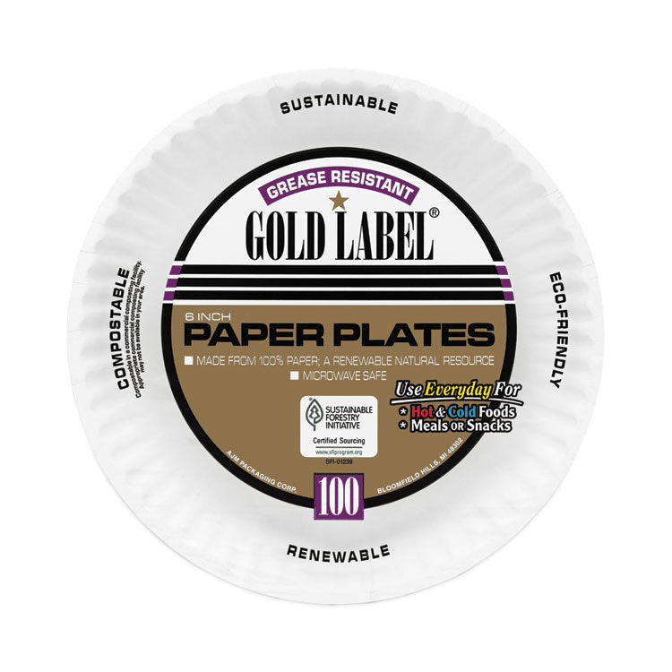 Coated Paper Plates, 6" Dia, White, 100/pack, 12 Packs/carton 2