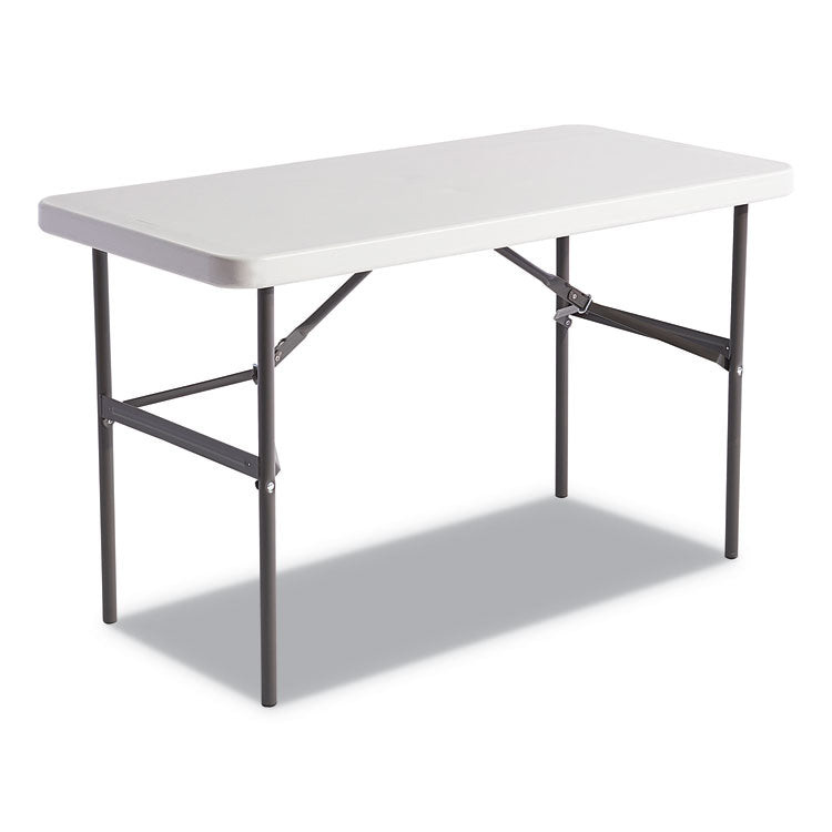 Banquet Folding Table, Rectangular, Radius Edge, 48w x 24d x 29h, Platinum/Charcoal 1