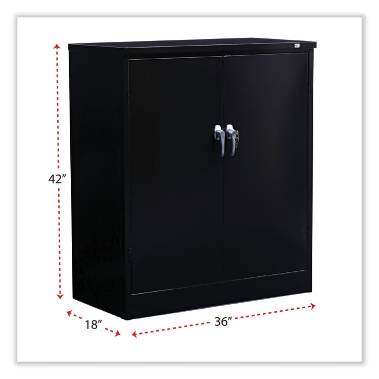 Assembled 42" High Heavy-Duty Welded Storage Cabinet, Two Adjustable Shelves, 36w X 18d, Black 2