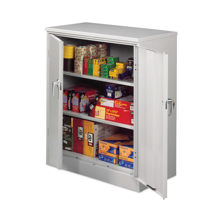 Assembled 42" High Heavy-Duty Welded Storage Cabinet, Two Adjustable Shelves, 36w X 18d, Light Gray 3