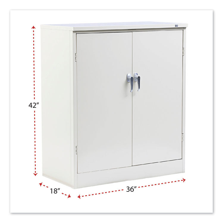 Assembled 42" High Heavy-Duty Welded Storage Cabinet, Two Adjustable Shelves, 36w X 18d, Putty 2