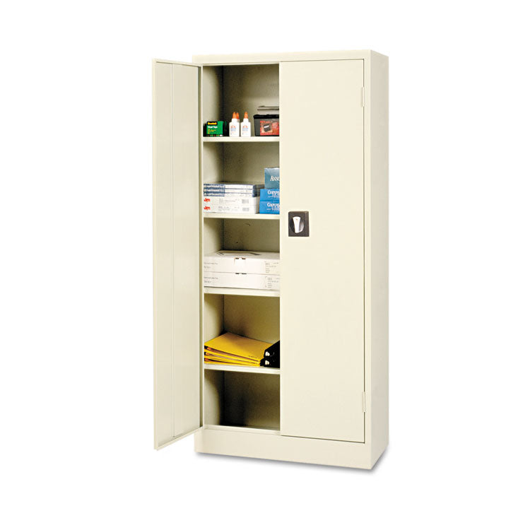 Space Saver Storage Cabinet, Four Shelves, 30w X 15d X 66h, Putty 1