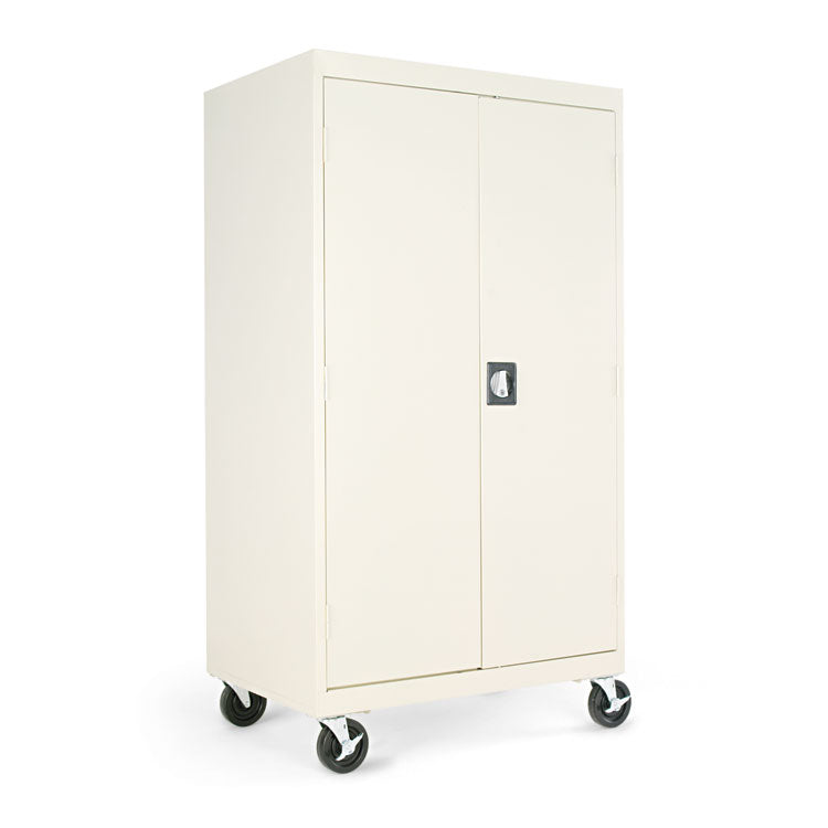 Assembled Mobile Storage Cabinet, With Adjustable Shelves 36w X 24d X 66h, Putty 1