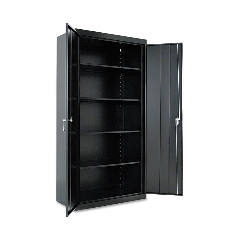 Assembled 72" High Heavy-Duty Welded Storage Cabinet, Four Adjustable Shelves, 36w X 18d, Black 1