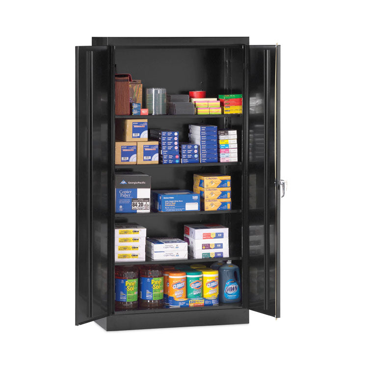 Assembled 72" High Heavy-Duty Welded Storage Cabinet, Four Adjustable Shelves, 36w X 18d, Black 3