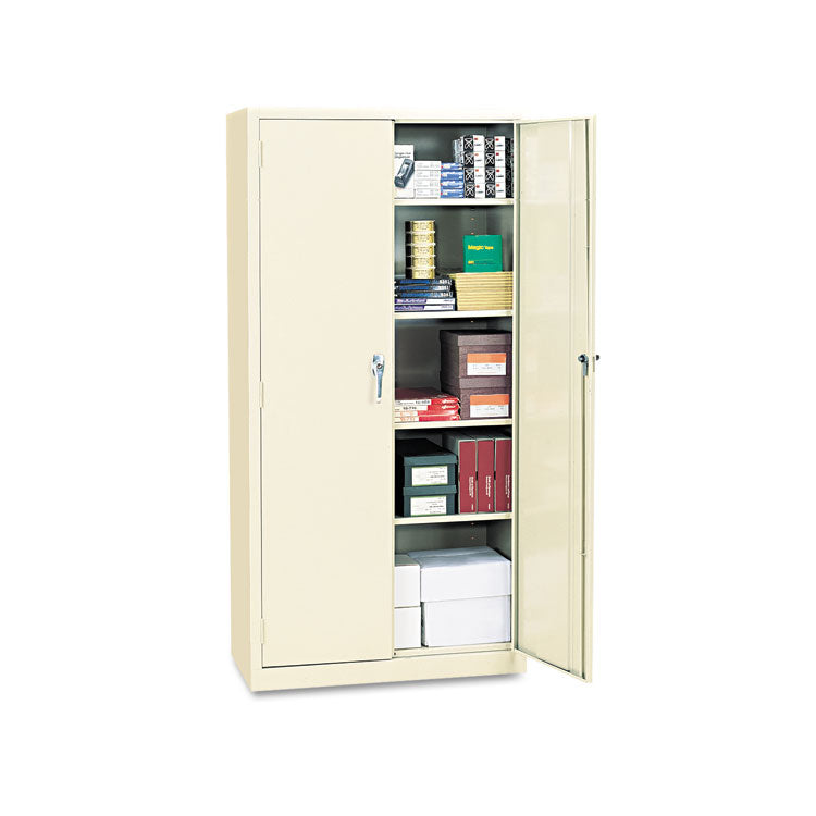 Assembled 72" High Heavy-Duty Welded Storage Cabinet, Four Adjustable Shelves, 36w X 18d, Putty 1