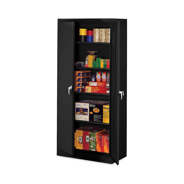 Assembled 78" High Heavy-Duty Welded Storage Cabinet, Four Adjustable Shelves, 36w X 24d, Black 3