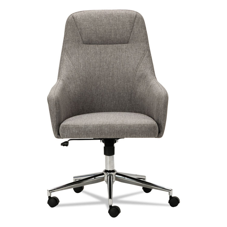 Alera Captain Series High-Back Chair, Supports Up To 275 Lb, 17.1" To 20.1" Seat Height, Gray Tweed Seat/back, Chrome Base 2