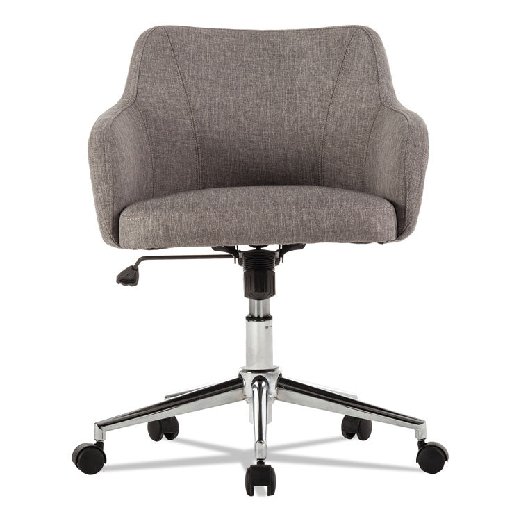 Alera Captain Series Mid-Back Chair, Supports Up To 275 Lb, 17.5" To 20.5" Seat Height, Gray Tweed Seat/back, Chrome Base 2