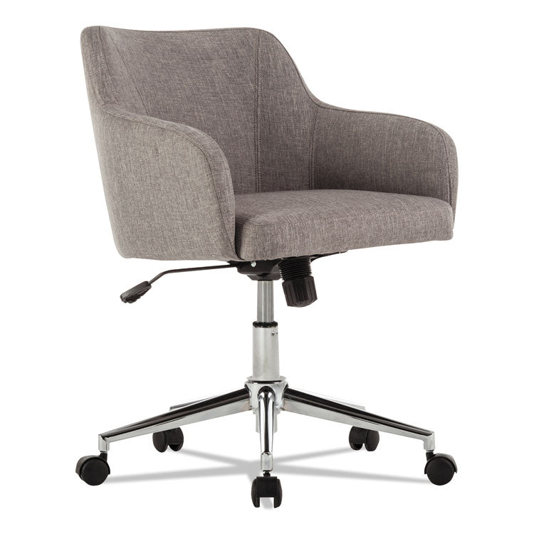 Alera Captain Series Mid-Back Chair, Supports Up To 275 Lb, 17.5" To 20.5" Seat Height, Gray Tweed Seat/back, Chrome Base 1