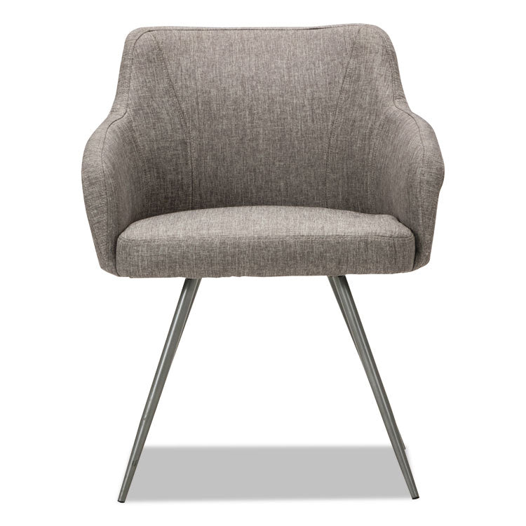 Alera Captain Series Guest Chair, 23.8" x 24.6" x 30.1", Gray Tweed Seat, Gray Tweed Back, Chrome Base 2