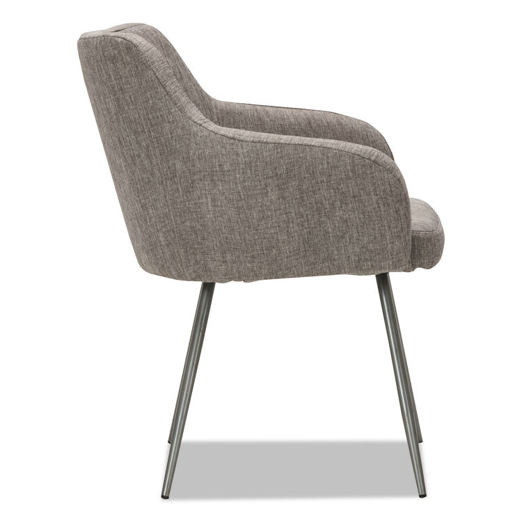 Alera Captain Series Guest Chair, 23.8" x 24.6" x 30.1", Gray Tweed Seat, Gray Tweed Back, Chrome Base 3