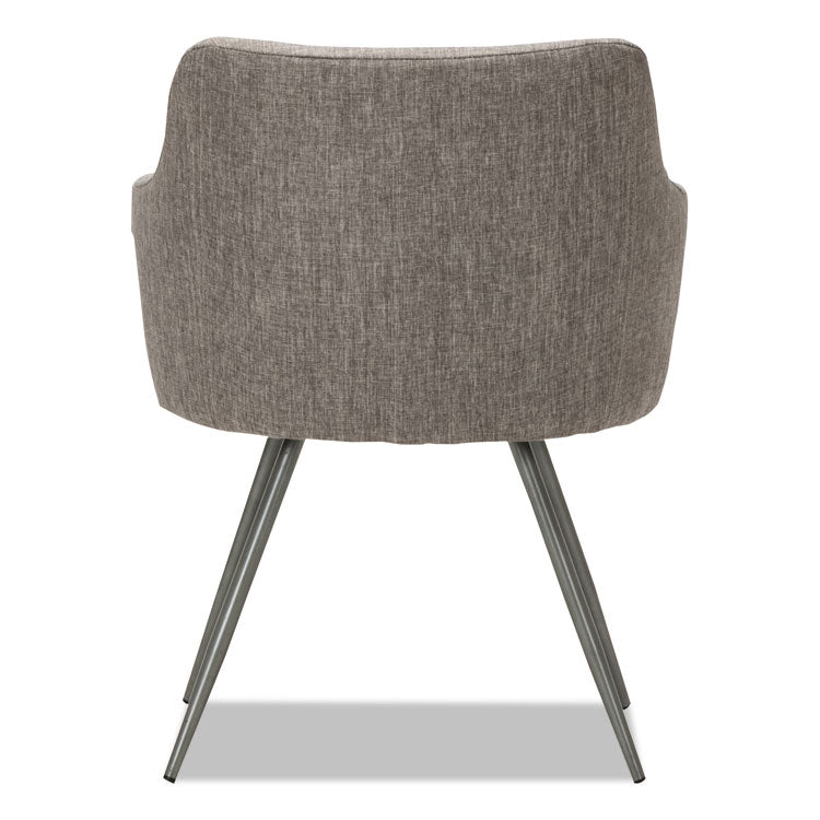 Alera Captain Series Guest Chair, 23.8" x 24.6" x 30.1", Gray Tweed Seat, Gray Tweed Back, Chrome Base 4