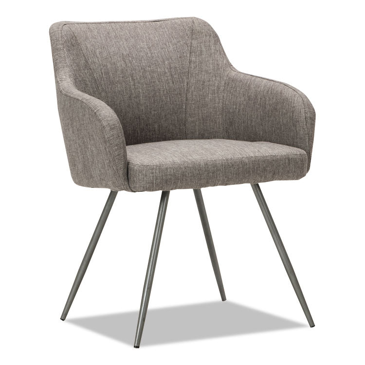 Alera Captain Series Guest Chair, 23.8" x 24.6" x 30.1", Gray Tweed Seat, Gray Tweed Back, Chrome Base 1