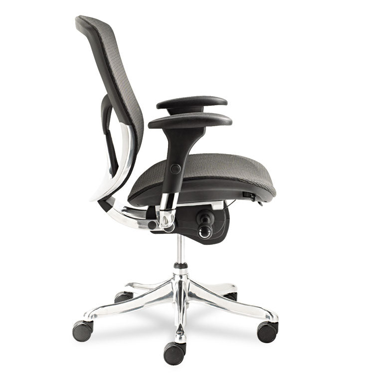 Alera Eq Series Ergonomic Multifunction Mid-Back Mesh Chair, Supports Up To 250 Lb, Black Seat/back, Aluminum Base 2