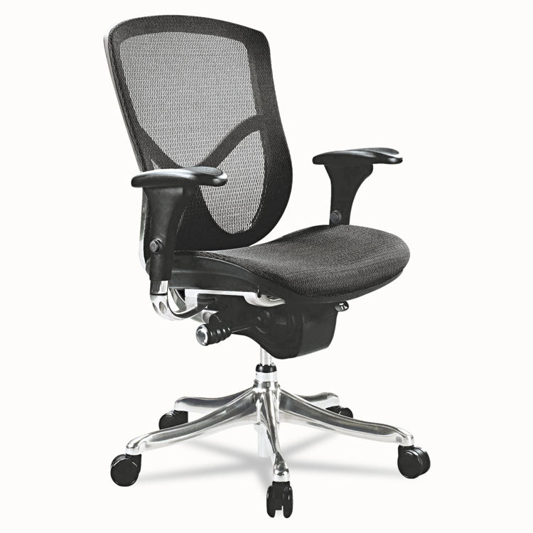 Alera Eq Series Ergonomic Multifunction Mid-Back Mesh Chair, Supports Up To 250 Lb, Black Seat/back, Aluminum Base 1