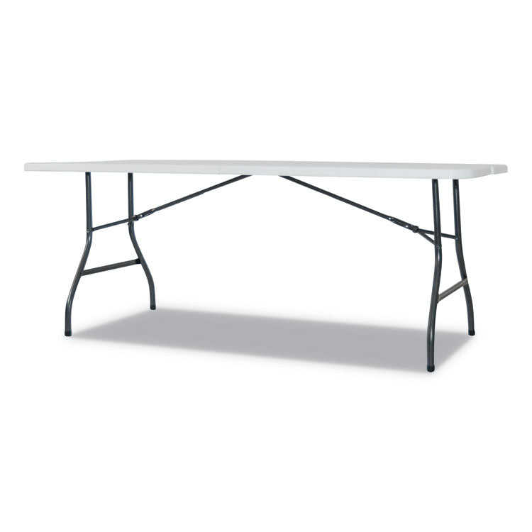 Fold-in-Half Resin Folding Table, Rectangular, 72w x 29.63d x 29.25h, White 2