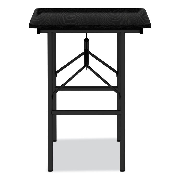 Wood Folding Table, Rectangular, 48w x 23.88d x 29h, Black 3