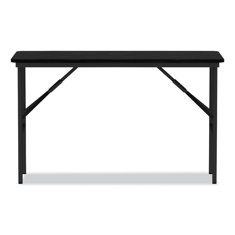 Wood Folding Table, Rectangular, 48w x 23.88d x 29h, Black 2