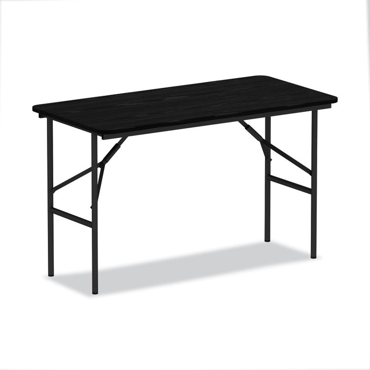 Wood Folding Table, Rectangular, 48w x 23.88d x 29h, Black 1