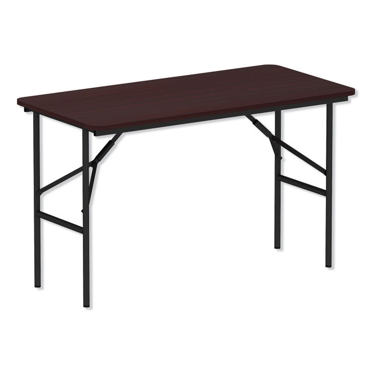 Wood Folding Table, Rectangular, 48w X 23.88d X 29h, Mahogany 1