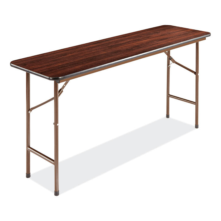 Wood Folding Table, Rectangular, 59.88w X 17.75d X 29.13h, Mahogany 1