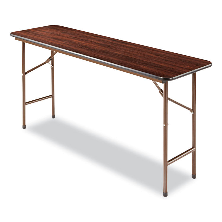 Wood Folding Table, Rectangular, 59.88w X 17.75d X 29.13h, Mahogany 7