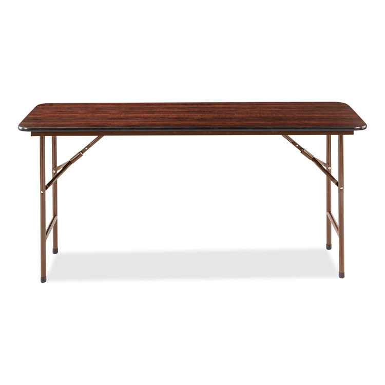 Wood Folding Table, Rectangular, 59.88w X 17.75d X 29.13h, Mahogany 5