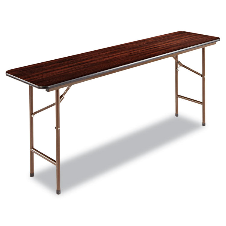 Wood Folding Table, Rectangular, 71.88w X 17.75d X 29.13h, Mahogany 4