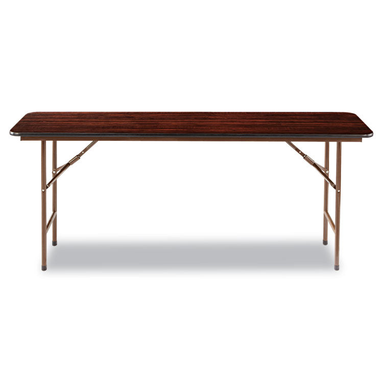 Wood Folding Table, Rectangular, 71.88w X 17.75d X 29.13h, Mahogany 5