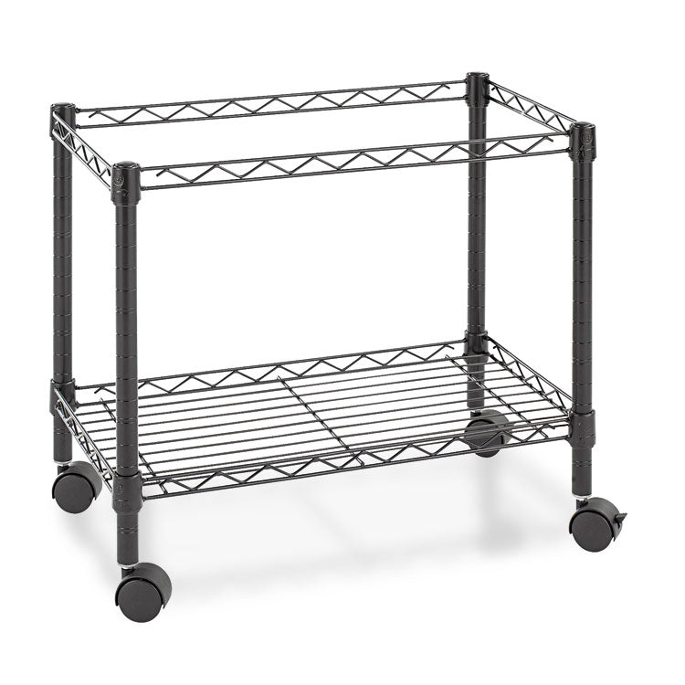 One-Tier File Cart for Side-to-Side Filing, Metal, 1 Shelf, 1 Bin, 24" x 14" x 21", Black 2