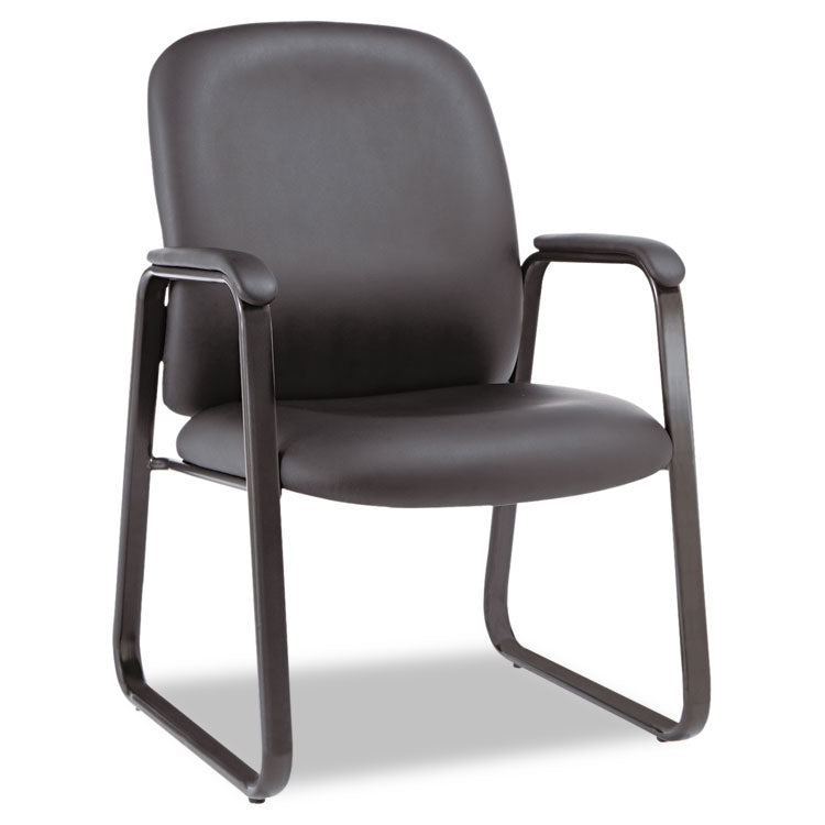 Alera Genaro Bonded Leather High-Back Guest Chair, 24.60" x 24.80" x 36.61", Black Seat, Black Back, Black Base 1