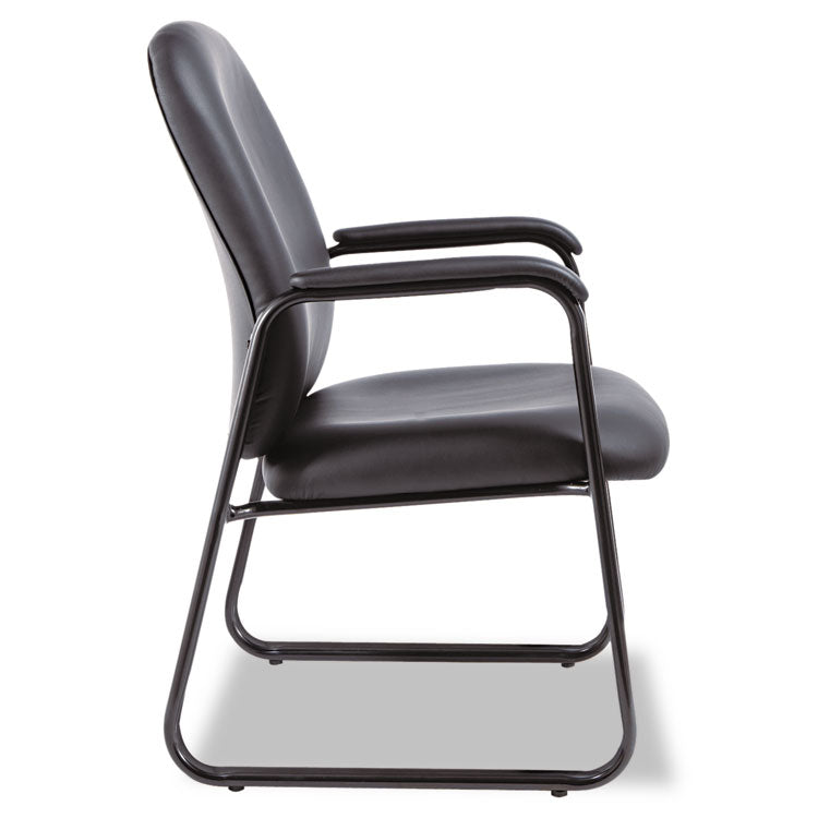 Alera Genaro Bonded Leather High-Back Guest Chair, 24.60" x 24.80" x 36.61", Black Seat, Black Back, Black Base 2