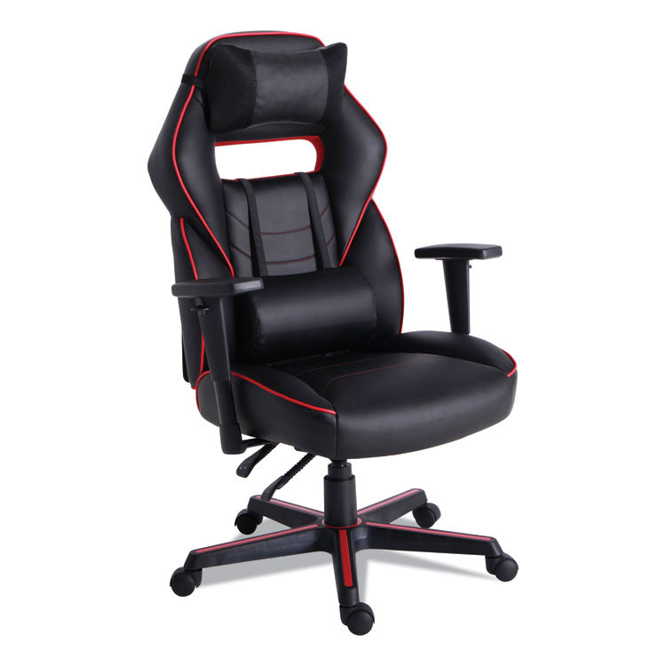 Racing Style Ergonomic Gaming Chair, Supports 275 Lb, 15.91" To 19.8" Seat Height, Black/red Trim Seat/back, Black/red Base 1