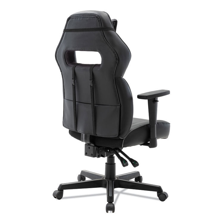 Racing Style Ergonomic Gaming Chair, Supports 275 Lb, 15.91" To 19.8" Seat Height, Black/gray Trim Seat/back, Black/gray Base 6