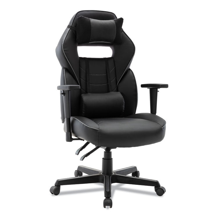 Racing Style Ergonomic Gaming Chair, Supports 275 Lb, 15.91" To 19.8" Seat Height, Black/gray Trim Seat/back, Black/gray Base 4