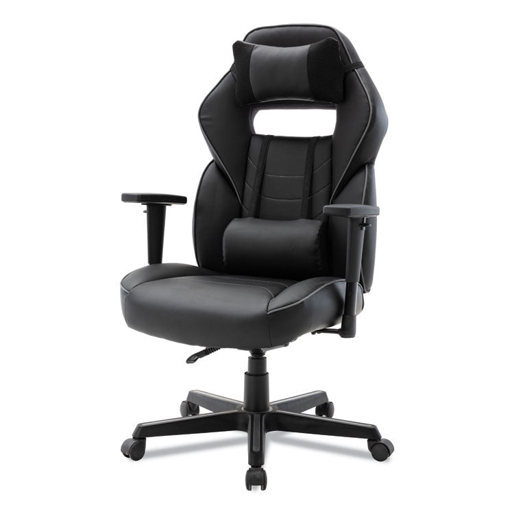 Racing Style Ergonomic Gaming Chair, Supports 275 Lb, 15.91" To 19.8" Seat Height, Black/gray Trim Seat/back, Black/gray Base 8