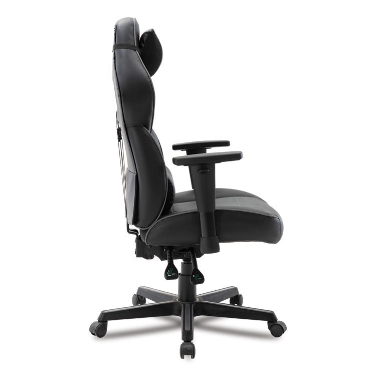 Racing Style Ergonomic Gaming Chair, Supports 275 Lb, 15.91" To 19.8" Seat Height, Black/gray Trim Seat/back, Black/gray Base 5