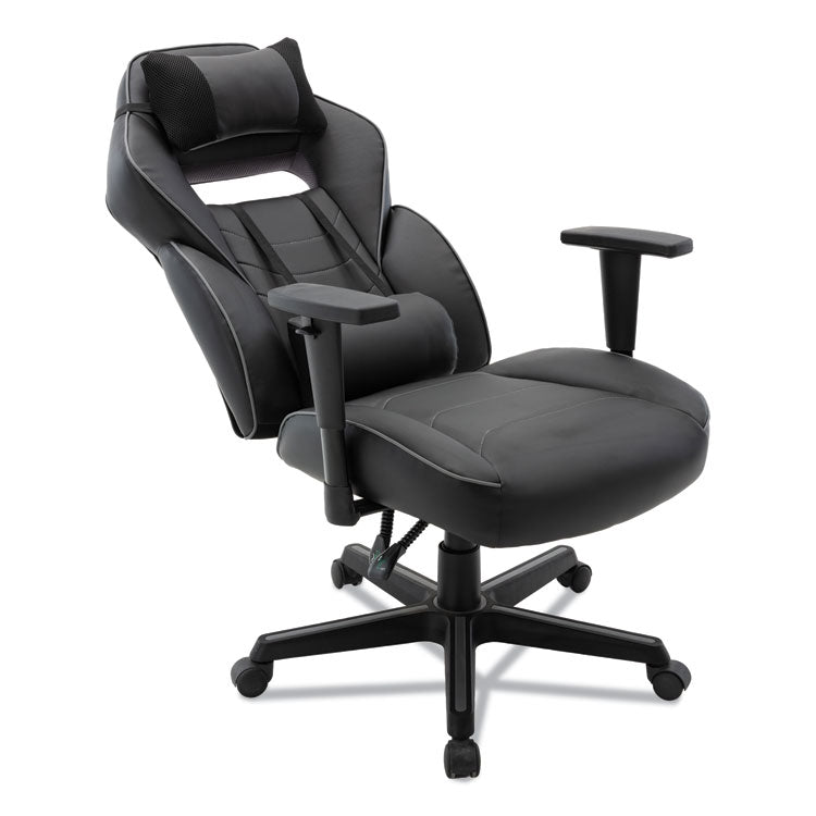 Racing Style Ergonomic Gaming Chair, Supports 275 Lb, 15.91" To 19.8" Seat Height, Black/gray Trim Seat/back, Black/gray Base 9