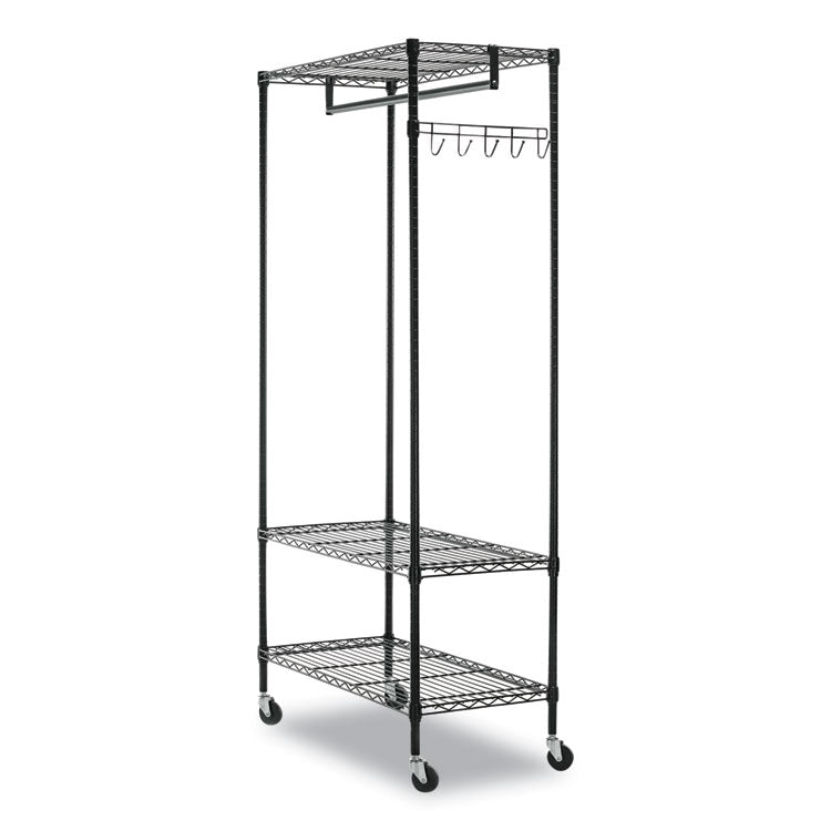 Wire Shelving Garment Rack, 40 Garments, 48w X 18d X 75h, Black 2