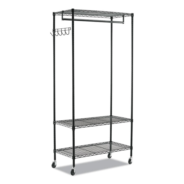 Wire Shelving Garment Rack, 40 Garments, 48w X 18d X 75h, Black 1