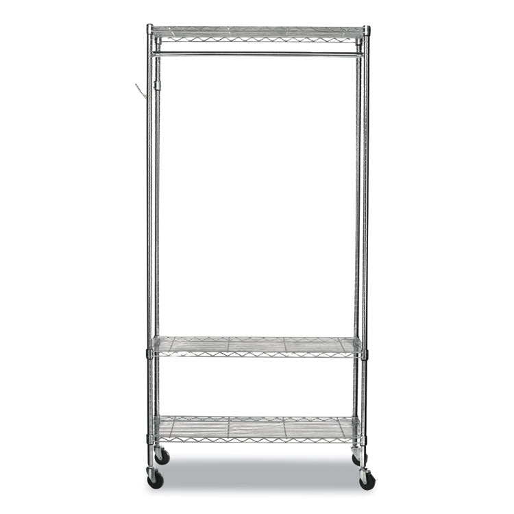 Wire Shelving Garment Rack, 40 Garments, 48w X 18d X 75h, Silver 2