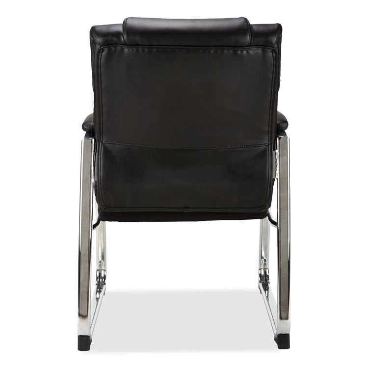 Alera Hildred Series Guest Chair, 25" x 28.94" x 37.8", Black Seat, Black Back, Chrome Base 2