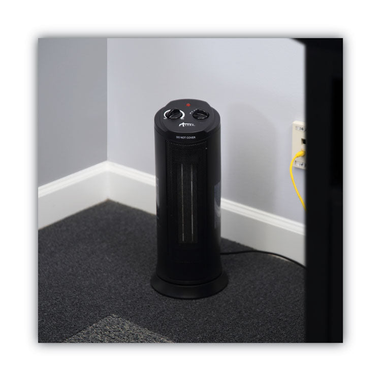 Mini Tower Ceramic Heater, 1,500 W, 7.37 x 7.37 x 17.37, Black 5