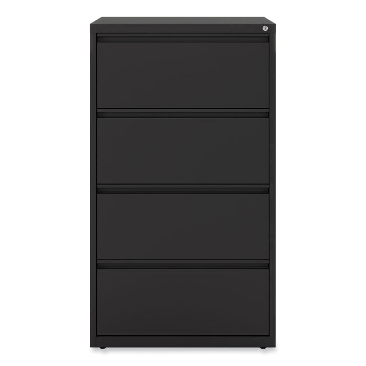 Lateral File, 4 Legal/Letter-Size File Drawers, Black, 30" x 18.63" x 52.5" 1