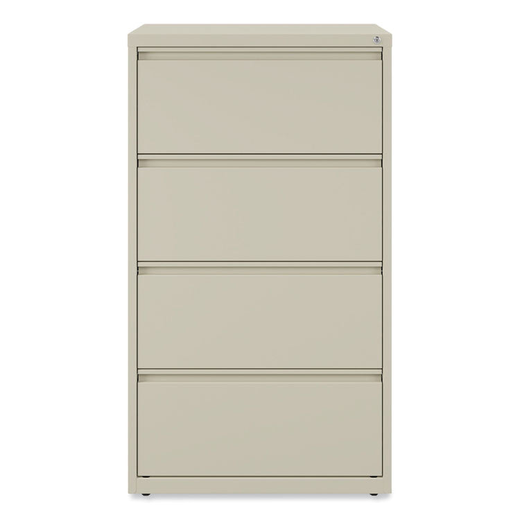 Lateral File, 4 Legal/Letter-Size File Drawers, Putty, 30" x 18.63" x 52.5" 1