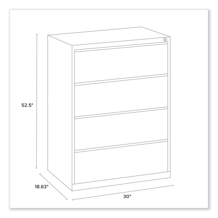 Lateral File, 4 Legal/Letter-Size File Drawers, Putty, 30" x 18.63" x 52.5" 7