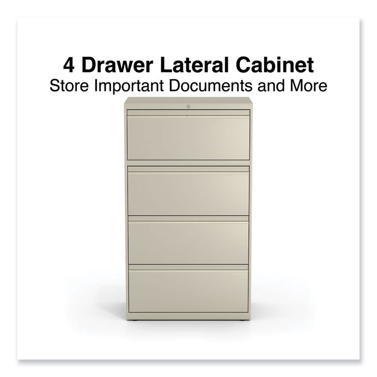 Lateral File, 4 Legal/Letter-Size File Drawers, Putty, 30" x 18.63" x 52.5" 8