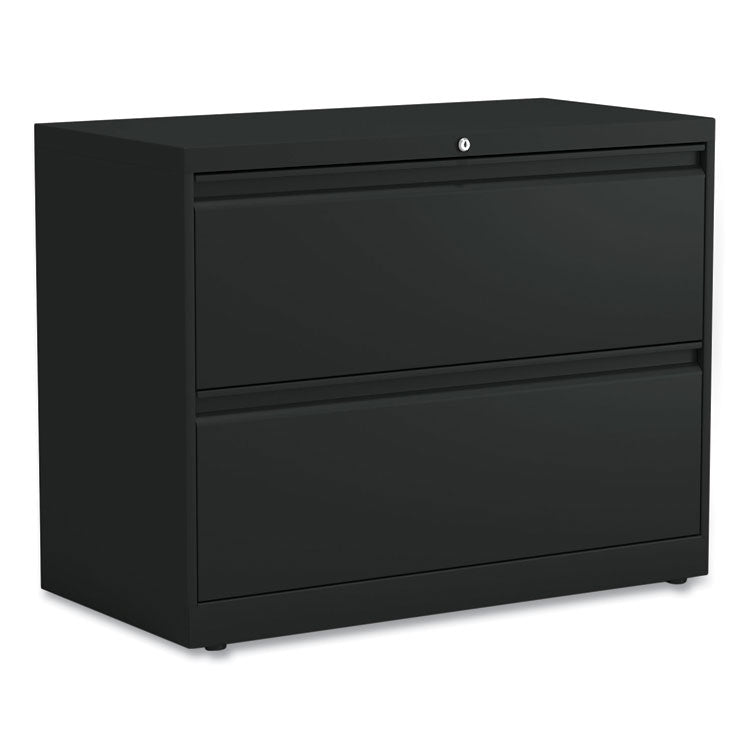 Lateral File, 2 Legal/Letter-Size File Drawers, Black, 36" x 18.63" x 28" 1