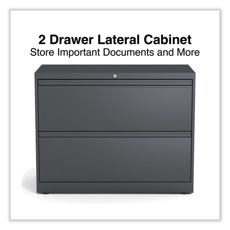 Lateral File, 2 Legal/Letter/A4/A5-Size File Drawers, Charcoal, 36" x 18.63" x 28" 2